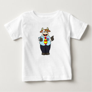 T-shirt Pour Bébé Vache comme enseignant avec Cravate