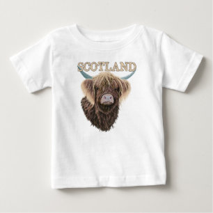 T-shirt Pour Bébé Vache écossaise Highland avec Slogan écossais