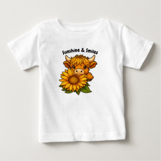T-shirt Pour Bébé Vache et tournesol