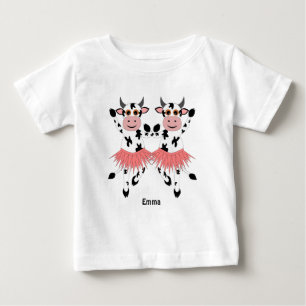 T-shirt Pour Bébé Vaches dansantes mignonnes et amusantes