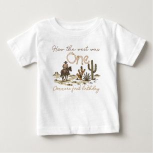 T-shirt Pour Bébé Vachette Marron Rustique Cow-Boy Comment l'Ouest É
