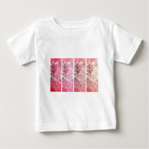 T-shirt Pour Bébé Van Gogh Almond Blossoms rose foncé Peach Gradient
