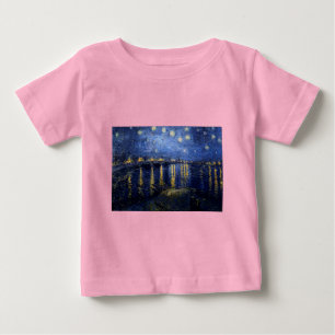 T-shirt Pour Bébé Van Gogh Nuit étoilée sur Rhône