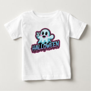 T-shirt Pour Bébé Vecteur Halloween néon brillant