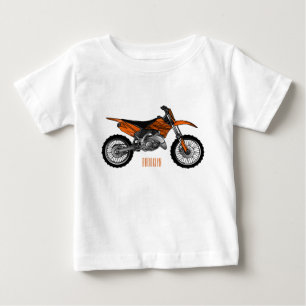 T-shirt Pour Bébé Vélo droit hors route moto / motocross dessin anim