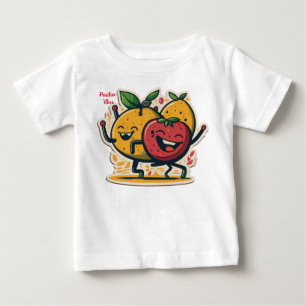 T-shirt Pour Bébé vibe positive et joyeux fruit dansant blanc