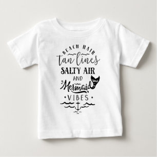 T-shirt Pour Bébé Vibes De Cheveux De Plage, Tan Lines, Salty Air & 