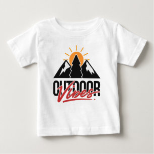 T-shirt Pour Bébé Vibes Extérieurs Montagne Arbre Lever de Soleil