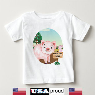 T-shirt Pour Bébé Vieux MacDonald's Farm 🐮 mignon Monogramme de coc