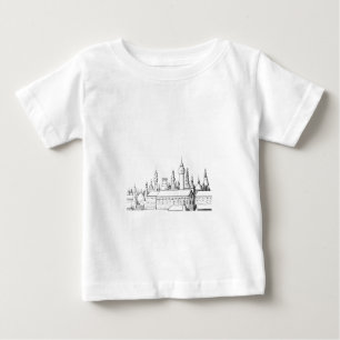 T-shirt Pour Bébé ville fabuleuse . artwork . noir et blanc