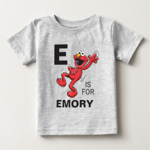 T-shirt Pour Bébé Vintage - E est pour Elmo   Ajouter Votre Nom Baby