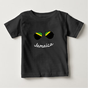 T-shirt Pour Bébé Vintage Jamaïque Drapeau Jamaïcain Lunettes de sol
