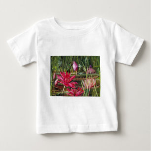 T-shirt Pour Bébé Vintage Peinture Fleurs roses