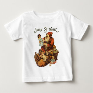T-shirt Pour Bébé Vintage Santa Claus St. Nickn Art Imprimer