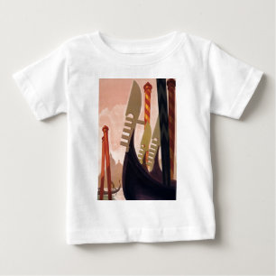 T-shirt Pour Bébé Vintage Venezia Gondolas