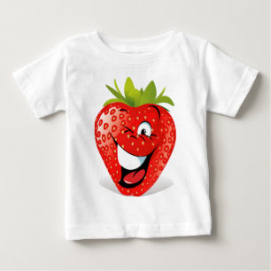 T-shirt Pour Bébé Visage clignotant heureux de fraise