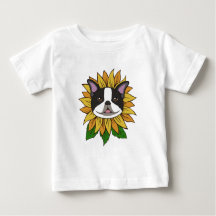 Visage de chien Boston Terrier mignon sur tourneso