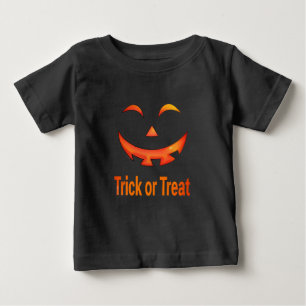 T-shirt Pour Bébé Visage de citrouille pour la tournée des friandise
