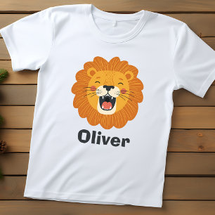 T-shirt Pour Bébé Visage de lion rugissant heureux - Animal de jungl