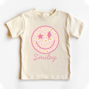T-shirt Pour Bébé Visage Souriant Graphique Rose Pastel