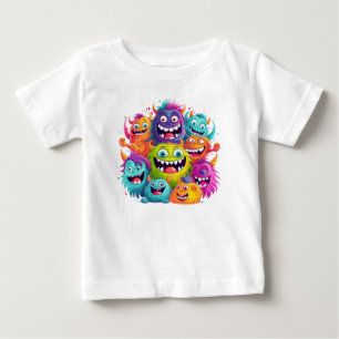 T-shirt Pour Bébé "Visages souriants colorés Baby Tee"