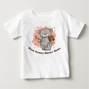 T-shirt Pour Bébé Voici l'Ours de Miel et un gros pot de Miel