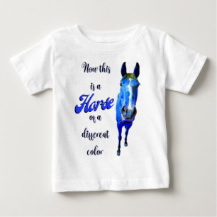 T-shirt Pour Bébé Voici un cheval d'une couleur différente en bleu