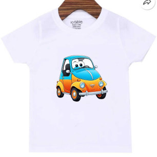 T-shirt Pour Bébé Voiture colorée Moderne Coupe Enfants