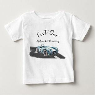 T-shirt Pour Bébé Voiture de course Fast One Premier Anniversaire