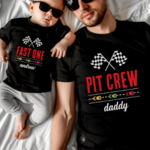 T-shirt Pour Bébé Voiture de course noire Fast One Bébé