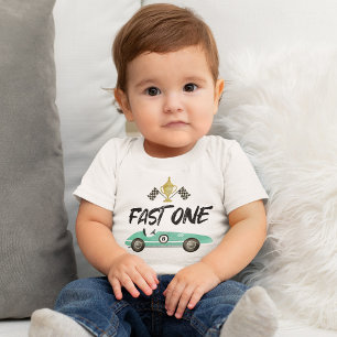 T-shirt Pour Bébé Voiture de course pour enfants 1er anniversaire
