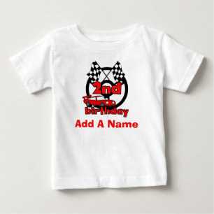 T-shirt Pour Bébé Voiture personnalisée Course 2e Anniversaire T-shi