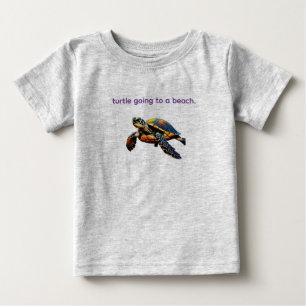 T-shirt Pour Bébé Voyage vers le rivage : le chemin de la tortue