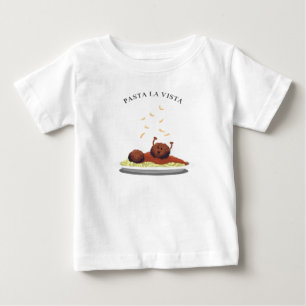 T-shirt Pour Bébé Vue de La de pâtes de boulette de viande heureuse