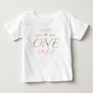 T-shirt Pour Bébé Wattercolor Flora Little Miss Onederday