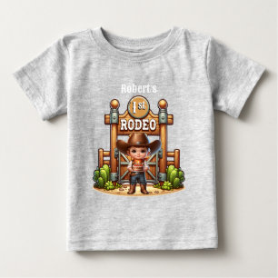 T-shirt Pour Bébé Western Cowboy Premier Rodéo Anniversaire Personna