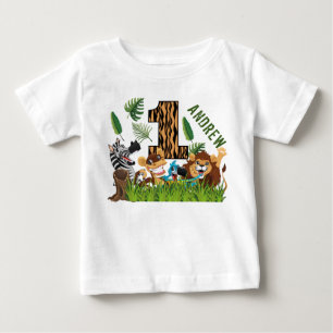 T-shirt Pour Bébé Wild One 1er anniversaire Jungle