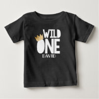Wild ONE Black Gold Baby Boy First Birthday Outfit