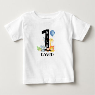 T-shirt Pour Bébé Wild ONE Jungle Animaux Baby Boy Premier anniversa
