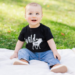 T-shirt Pour Bébé Wild One Moose 1ère fête d'anniversaire