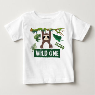 T-shirt Pour Bébé Wild One Sloth 1er Anniversaire