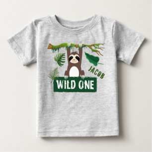 T-shirt Pour Bébé Wild One Sloth 1er anniversaire
