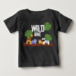 T-shirt Pour Bébé WILUN Jungle thème 1er Anniversaire Vert