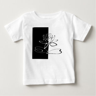T-shirt Pour Bébé Yin Yang Black Lotus Blossom