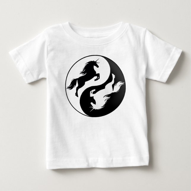 T-shirt Pour Bébé Yin Yang Unicorn (Devant)