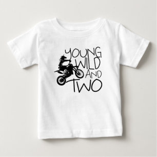 T-shirt Pour Bébé Young Wild and Two Motocross