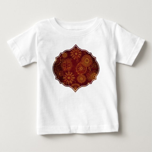T-shirt Pour Bébé Yuletide Opulence : Threads dorés de Noël (Devant)