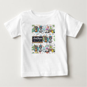 T-shirt Pour Bébé Zebra Mad Scientist Imprimer