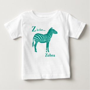 T-shirt Pour Bébé Zebra - Turquoise et Aqua