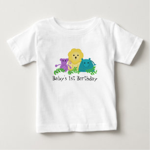 T-shirt Pour Bébé Zoo Animaux 1er anniversaire de bébé